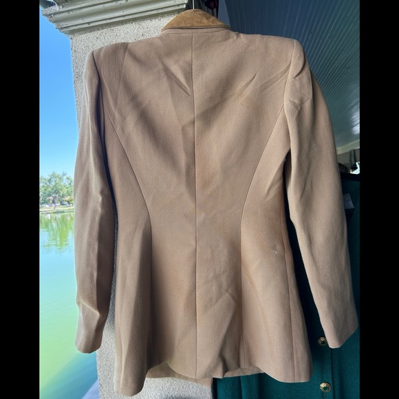 Vintage 70s tan wool/faux suede blazer by Caloma Size small - Picture 5 of 10